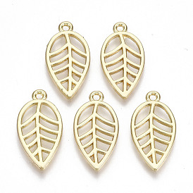 Crémaillère pendentifs en alliage placage, sans cadmium et sans plomb, creux, feuille