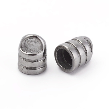 304 terminal de cordón de acero inoxidable, para hacer pulseras de cordon de cuero