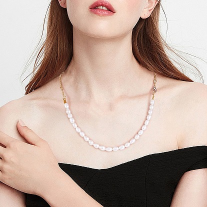 Natural Cultured Freshwater Pearl Beads Strands, Rice