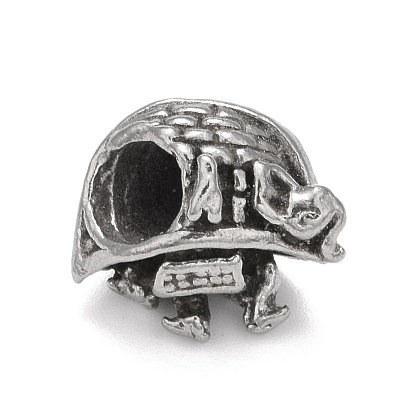 304 Stainless Steel European Beads, Large Hole Beads, Tortoise