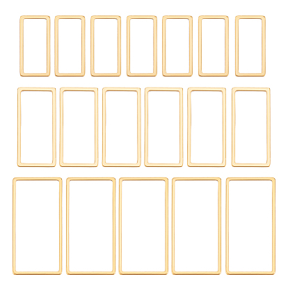 36 шт. 3 стиль 201 соединительные кольца из нержавеющей стали, прямоугольные