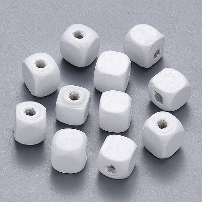 Бусины из натурального клена, окрашенные распылением, кубические