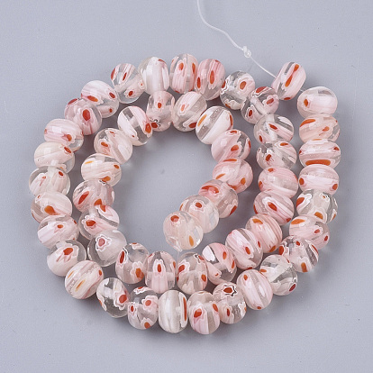 Handmade Millefiori Glass Beads Strands, Rondelle