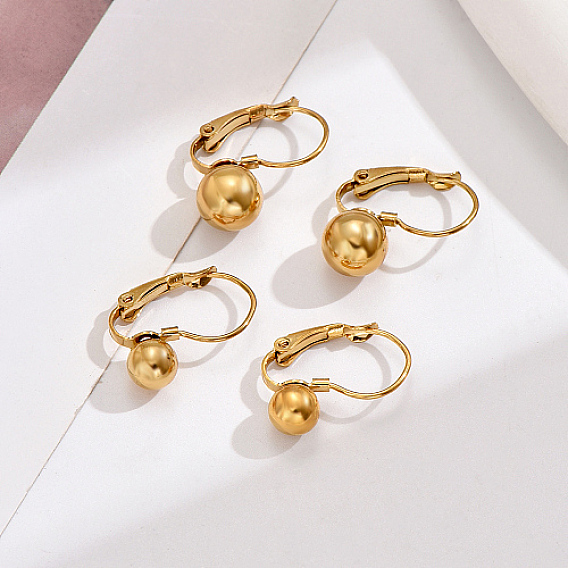 304 из нержавеющей стали Leverback серьги, круглый шар