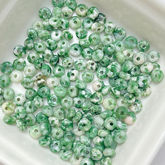 Натуральные зеленые пятна яшмы, рондель