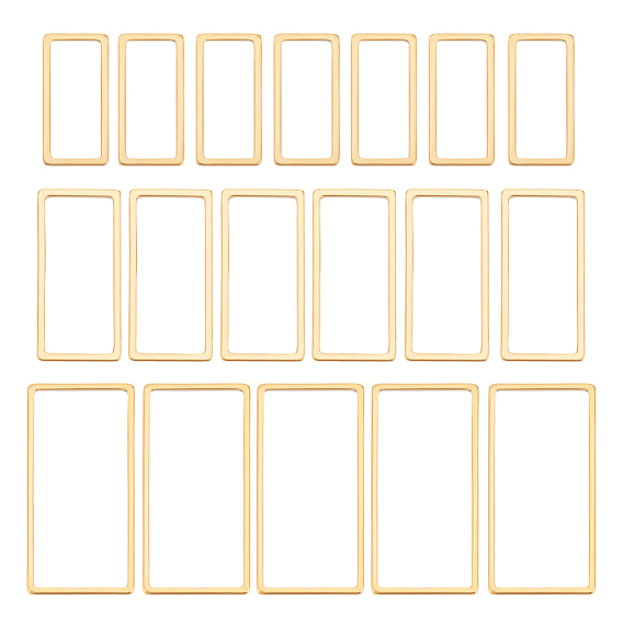 36 шт. 3 стиль 201 соединительные кольца из нержавеющей стали, прямоугольные