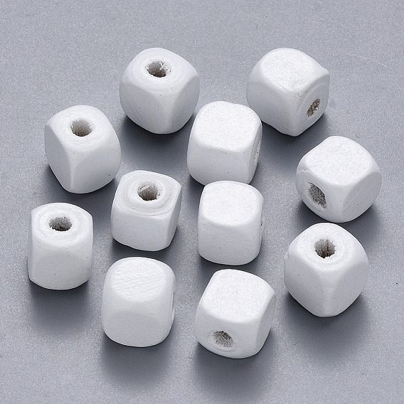 Бусины из натурального клена, окрашенные распылением, кубические