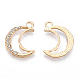 Alloy Pendants, with Crystal Rhinestone, Cadmium Free & Lead Free, Crescent Moon Charms