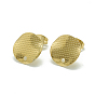304 Stainless Steel Stud Earring Findings, with Loop, Wavy Flat Round