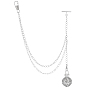 Pendentifs en laiton avec cage à perles vide, avec des chaînes torsadées en laiton et des fermoirs à clé en alliage, y compris les sacs en velours, tissu en daim tissu de polissage argent, ronde