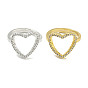 Регулируемые кольца в форме сердца из латуни с микро-паве и кубическим цирконием для женщин, без кадмия и без свинца, долговечный