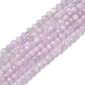 Натуральные кунзитовые / сподуменовые бусы пряди, граненые, круглые