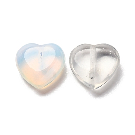 Opalite бисер, половине просверлил, сердце