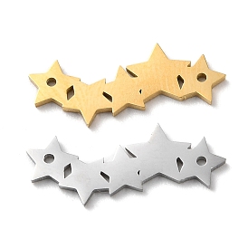 Ion Plating(IP) 304 Stainless Steel Connector Charms, Laser Cut, Five Star Links