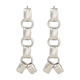 304 из нержавеющей стали серьги, для женщин, прямоугольник с кольцом