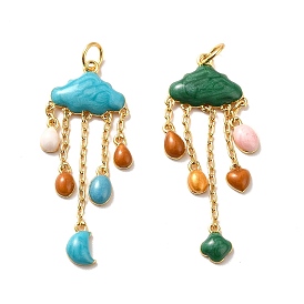 Подвески из латуни с эмалью в стойку, для изготовления ювелирных изделий, с целью перехода в кольце, без кадмия, без свинца и без никеля, реальный 18 k позолоченный, облако