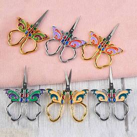 Stainless Steel Butterfly Scissors, Embroidery Scissors, Sewing Scissors, with Zinc Alloy Handle
