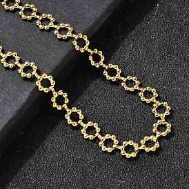 304 ожерелья из нержавеющей стали с цветочными звеньями для женщин, ионное покрытие (ip)