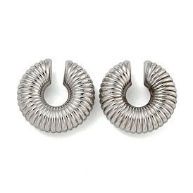 Texture/Spiral Rings 304 Stainless Steel Cuff Earrings for Women