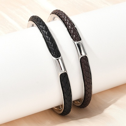 304 браслеты-манжеты из микрофибры из нержавеющей стали и кожи