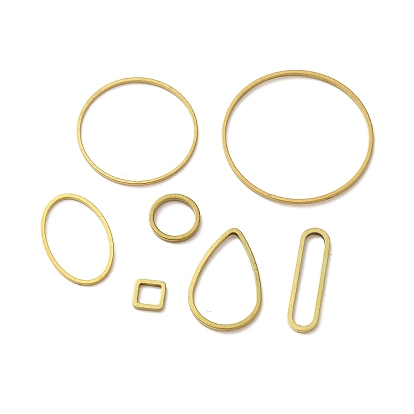 Кольцо/капля/ромб/овальные латунные соединительные кольца, без кадмия, без никеля и без свинца, золотые
