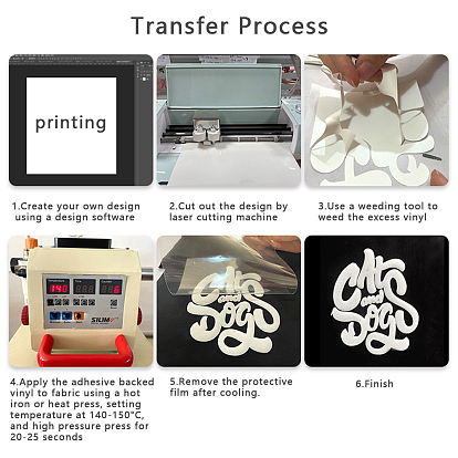 3D Polyurethane Heat Transfer Vinyl Sheets, Foaming HTV Press Film, Iron on Vinyl for T-Shirt Clothes Bag