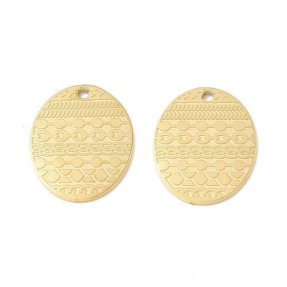 Ion Plating(IP) 304 Stainless Steel Pendants, Oval