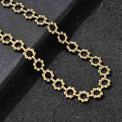 304 ожерелья из нержавеющей стали с цветочными звеньями для женщин, ионное покрытие (ip)