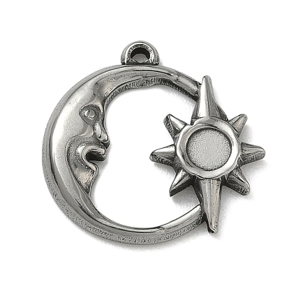 304 Настройки кабошон из нержавеющей стали кулон, луна