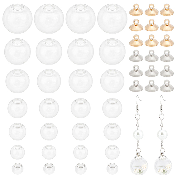 Наборы для изготовления кулонов своими руками, в том числе бутылки с шариками из выдувного стекла, латунные подвесные поручни и поручни для бусин