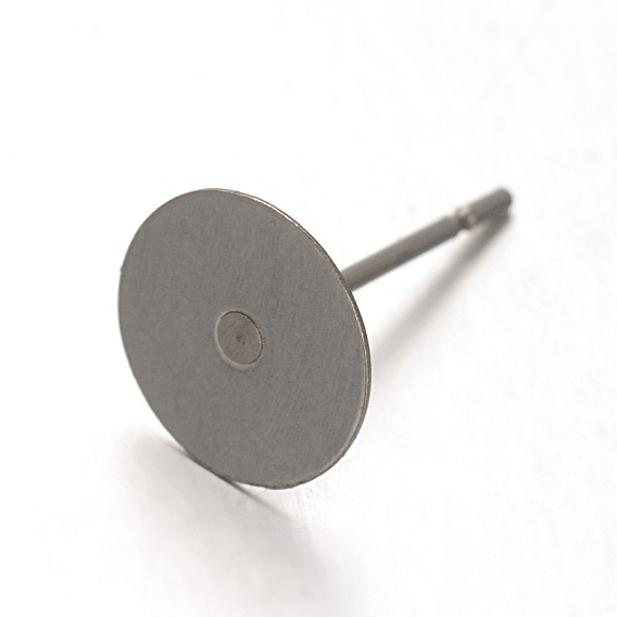 304 Stainless Steel Flat Round Blank Peg Stud Earrings Findings