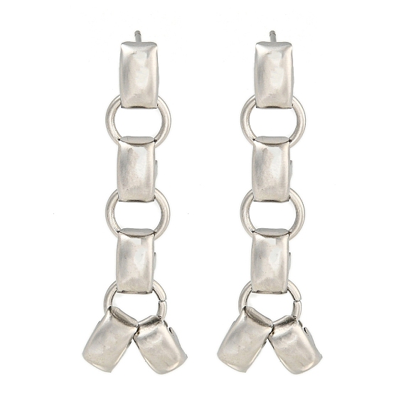 304 из нержавеющей стали серьги, для женщин, прямоугольник с кольцом