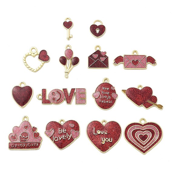 Подвески из сплава , с эмалью, День святого Валентина