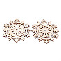 Undyed Natural Wooden Big Pendants, Laser Cut, Snowflake