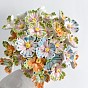Tallos de flores de cerámica pintados a mano con tallo de hierro, Adornos florales artificiales para jarrones y decoración del hogar