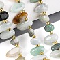 Натуральные нити бусин из нефрита, самородки, Топ пробуренной, упавший камень, с бисером