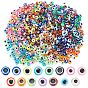 900шт 15 цвета непрозрачные бусины из смолы, плоско-круглые, злые глаза