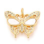 Латунные микропаве прозрачные подвески с фианитом, без кадмия и без свинца, с оболочкой, бабочка, с целью перехода в кольце