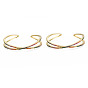Colorful Cubic Zirconia Criss Cross Cuff Bangle, Brass Wire Wrap Open Bangle for Women, Nickel Free