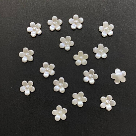 Абс пластмассовые имитационные жемчужные кабошоны, 5-лепестков цветка