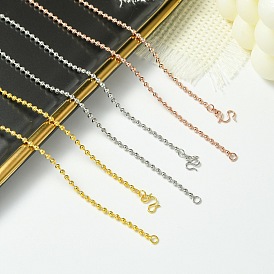 1.5мм стойка покрытие латунные шариковые цепочки ожерелья для женщин мужчин, без кадмия и без свинца, 901 застежка из нержавеющей стали, долговечный