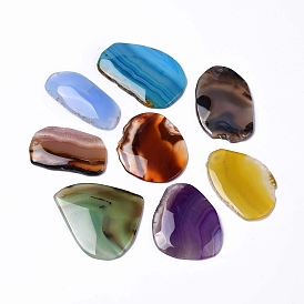 Natural Agate Big Pendants, Nuggets Charms, Dyed & Heated