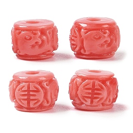 Synthetic Shell Dyed Carved Beads, Column