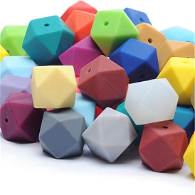 Octagon Food Grade Silicone Beads, Chewing Beads For Teethers, DIY Nursing Necklaces Making
