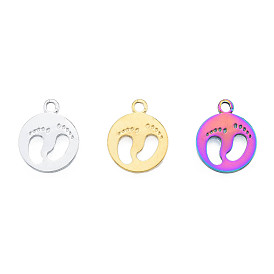 201 подвески из нержавеющей стали, Плоский круглый с отпечатками