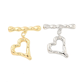 Brass Toggle Clasps, Heart