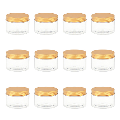 PET Plastic Bottles, with Aluminum Screw Lids, for Cream Jar, Column