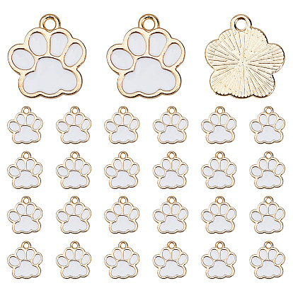 120 шт. Подвески из сплава эмали, без кадмия и без свинца, собака отпечатки лап