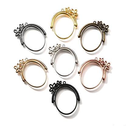 Подвесные подвески из сплава, для diy уф смолы, эпоксидная смола, без кадмия, без никеля и без свинца, овальные с цветком