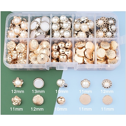 Boutons de tige en plastique, 1-trou, boutons de perles d'imitation, formes mixtes
